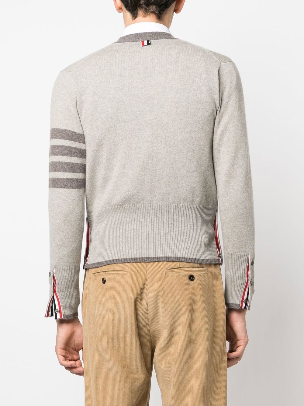 THOM BROWNE Men Classic V Neck Cashmere Cardigan