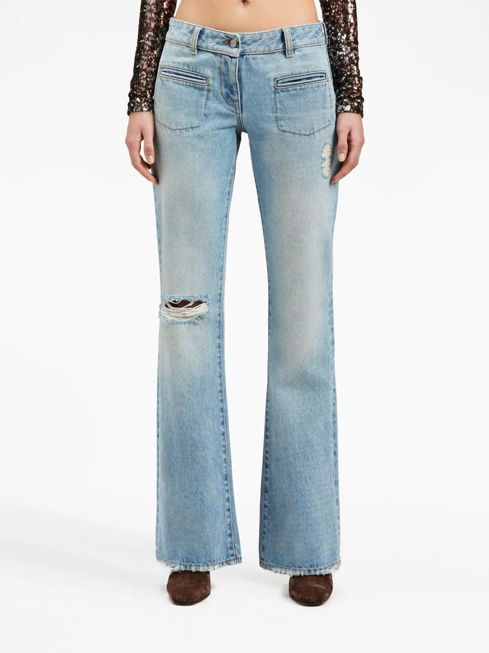 PALM ANGELS Women Denim Bootcut Jeans