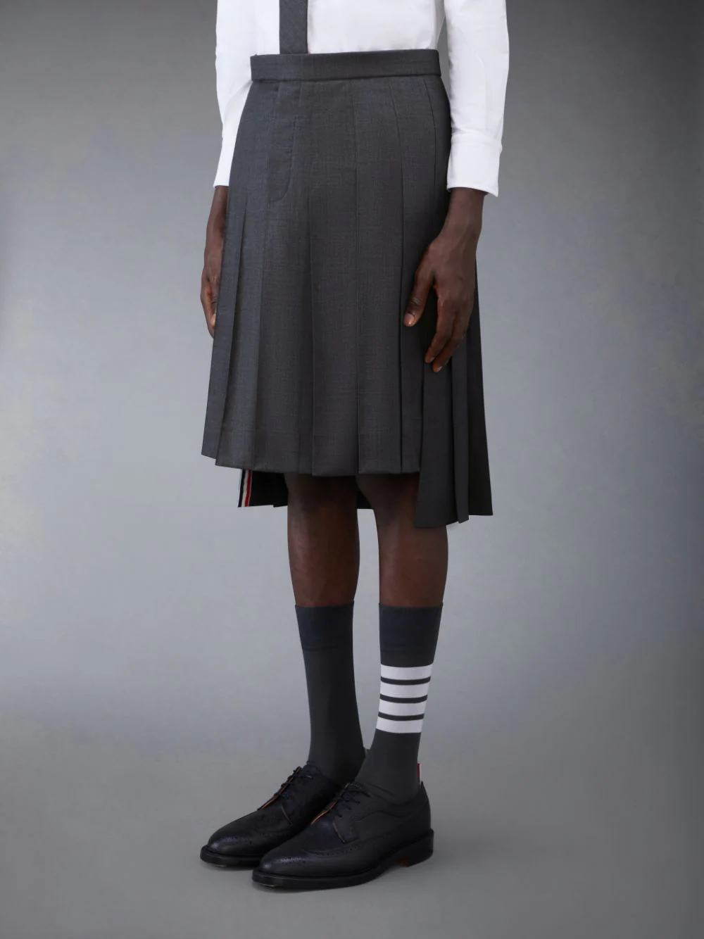 THOM BROWNE Men Twill Classic Rise Pleated Skirt