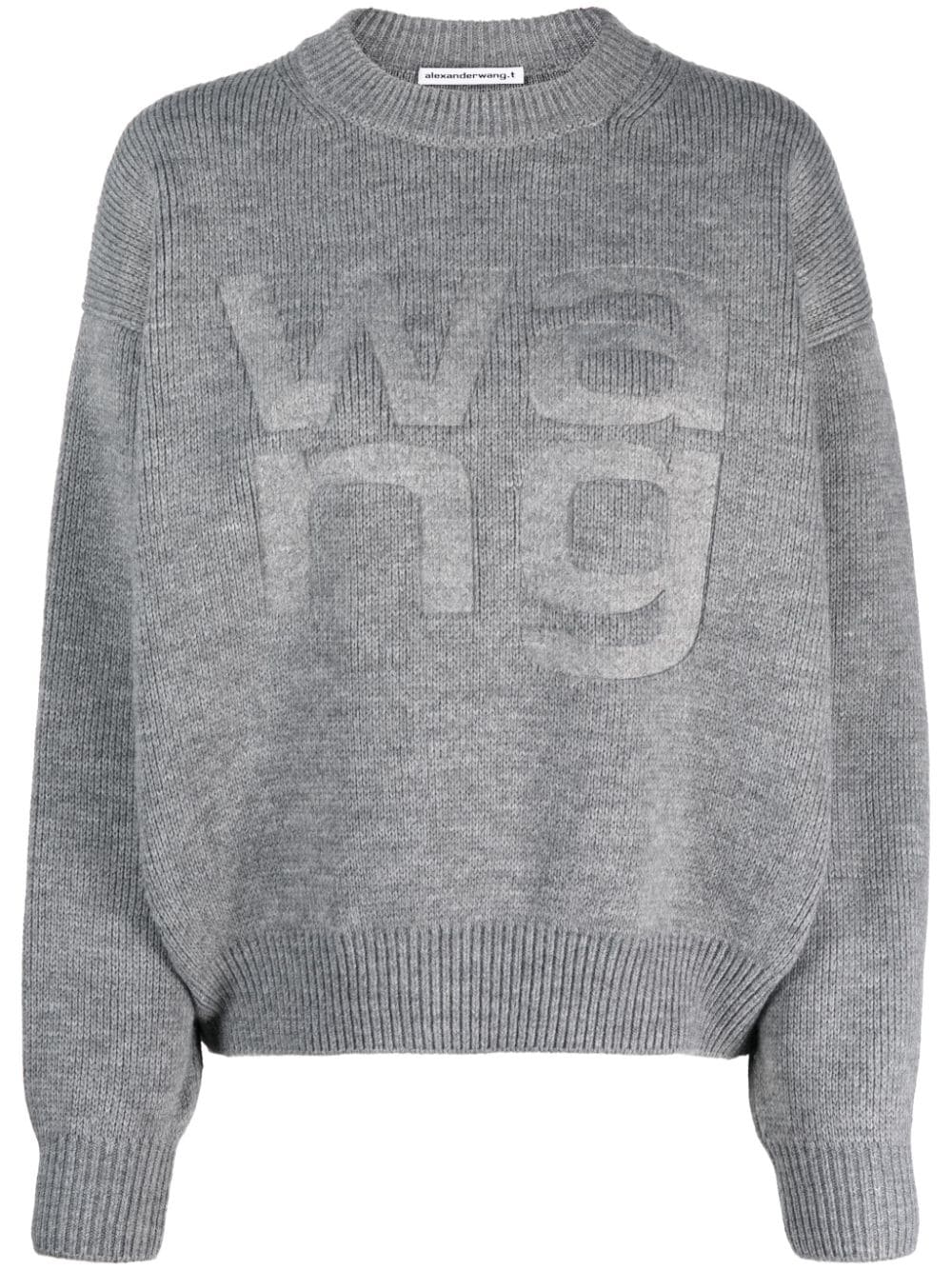 T BY ALEXANDER WANG Debossed Stacked Logo Unisex Pullover