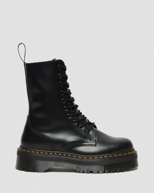 DR. MARTENS JADON HI POLISHED SMOOTH LEATHER PLATFORM BOOTS