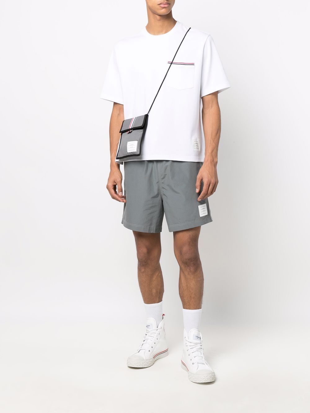 THOM BROWNE Men Oversized Short Sleeve Pocket Tee In Milano Cotton