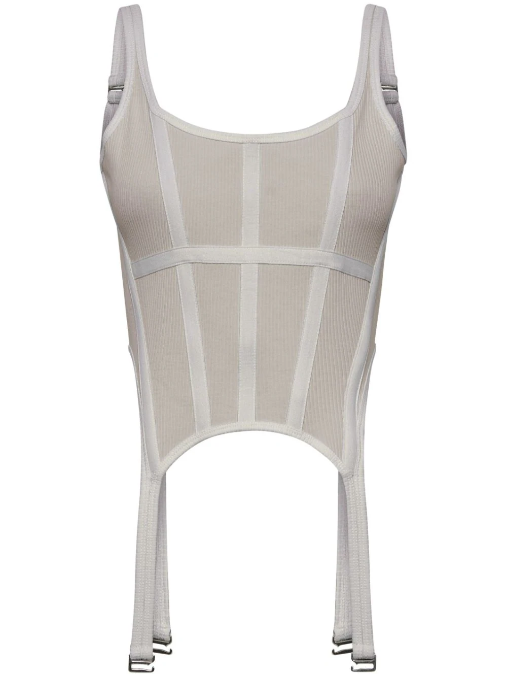 DION LEE Women 4x2 Organic Rib Combat Corset Tank Top