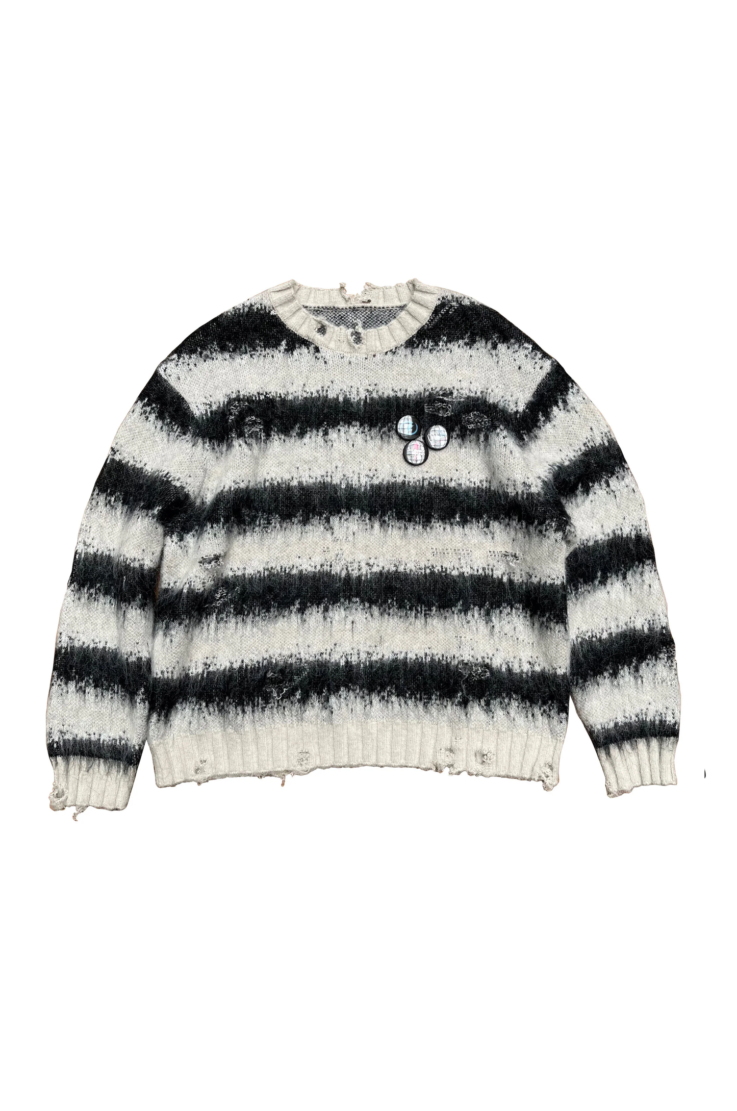 CEEC Men Striped Mohair Blend Sweater