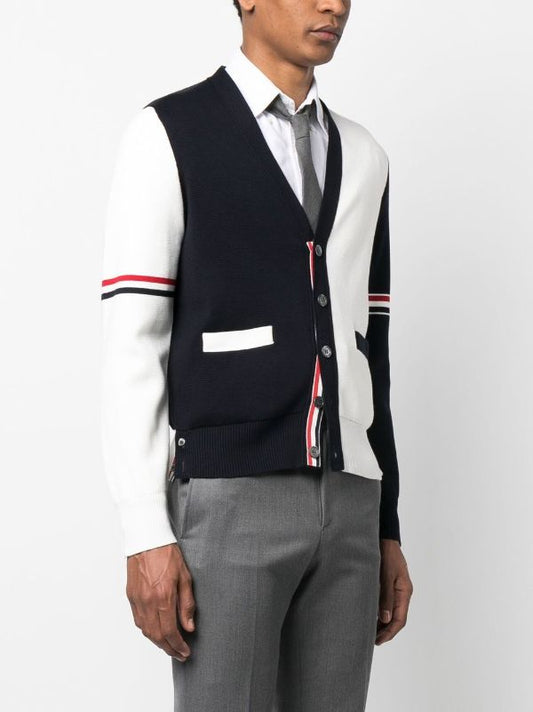 THOM BROWNE Men Milano Stitch V-Neck Cardigan