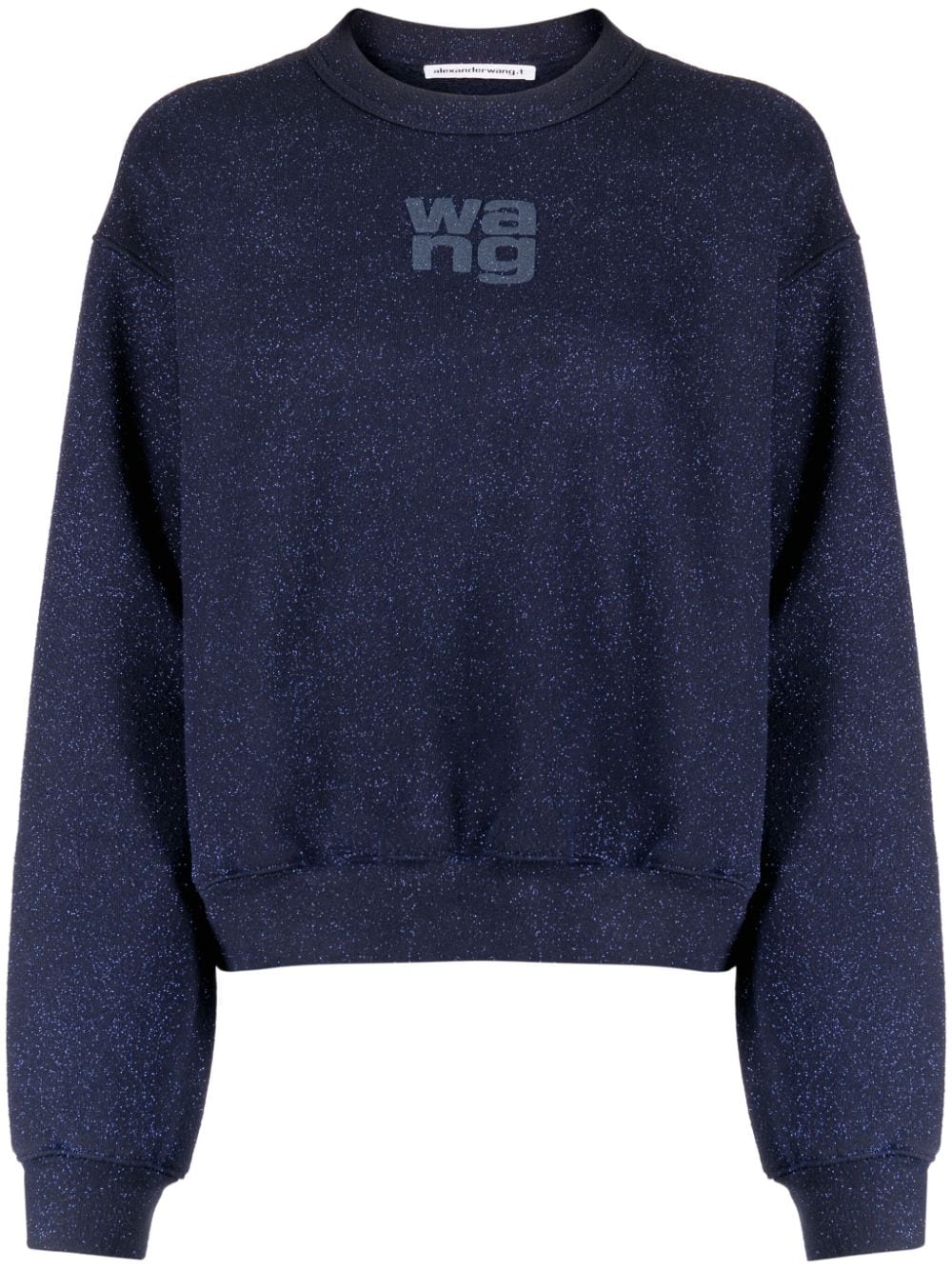 T by ALEXANDER WANG Women Glitter Essential Terry Sweatshirt With Puff Logo