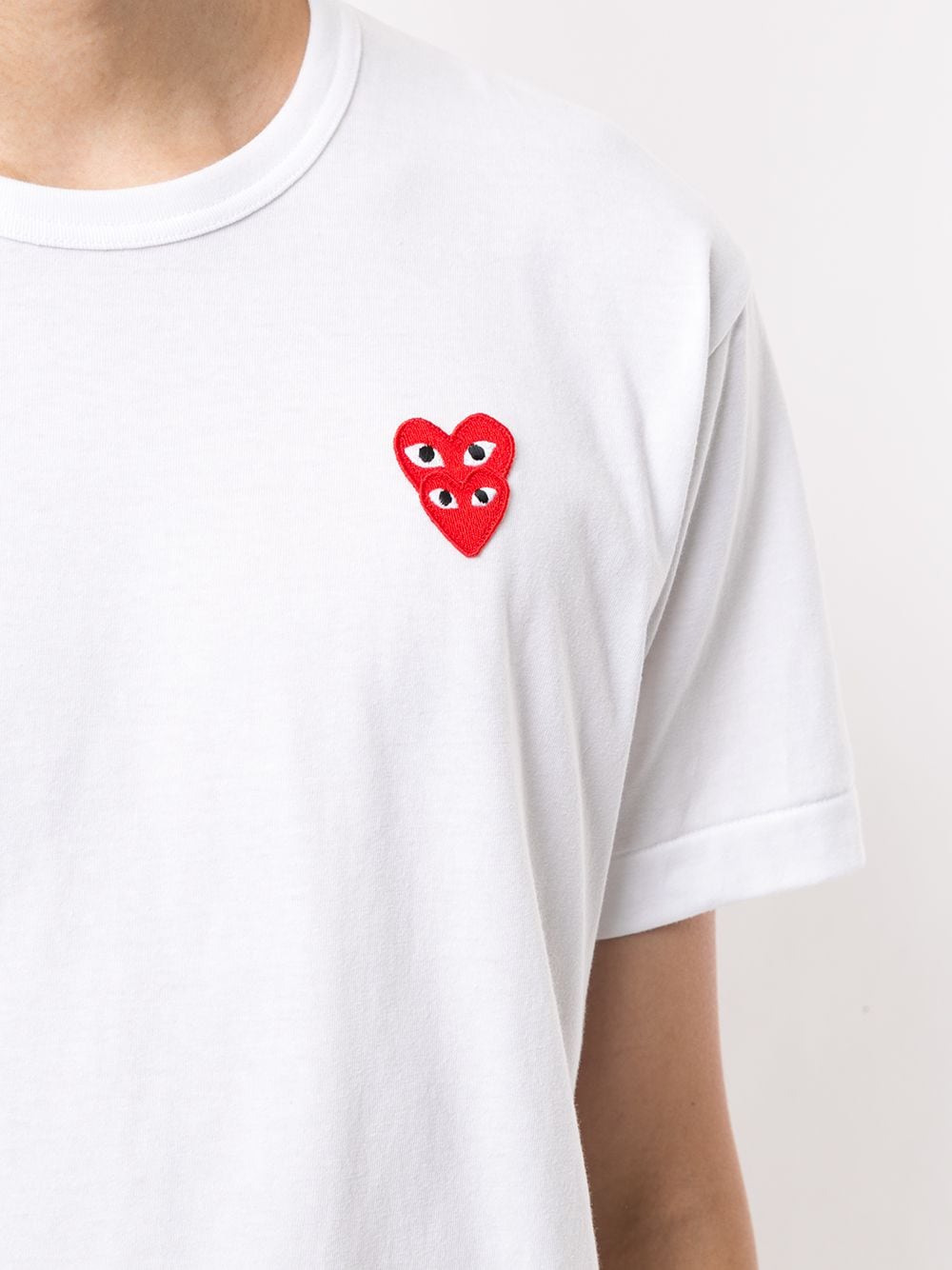 COMME des GARÇONS PLAY  Men Double Red Heart T-Shirt