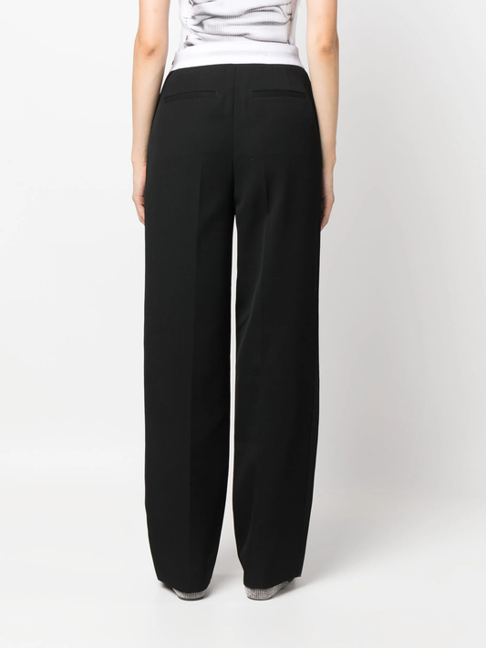 ALEXANDER WANG Women High Waisted Pleated Logo Elastic Trouser