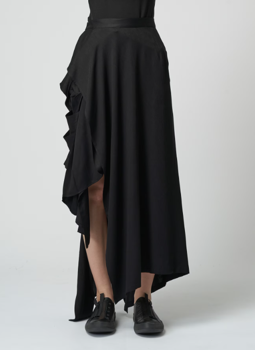 YOHJI YAMAMOTO Women Pleated Asymmetrical Skirt