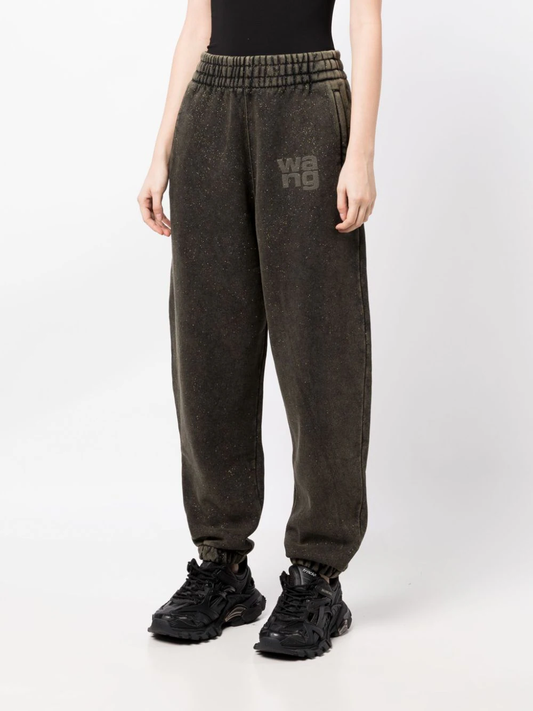 T BY ALEXANDER WANG Women Glitter Essential Terry Sweatpants With Puff Logo