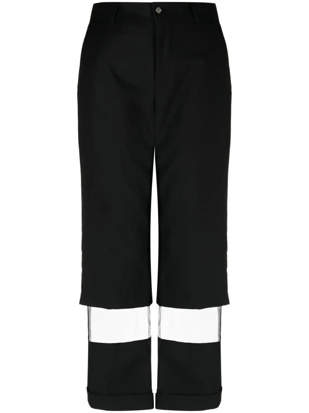 COMME DES GARCONS NOIR WOMEN Mesh Panel Trousers