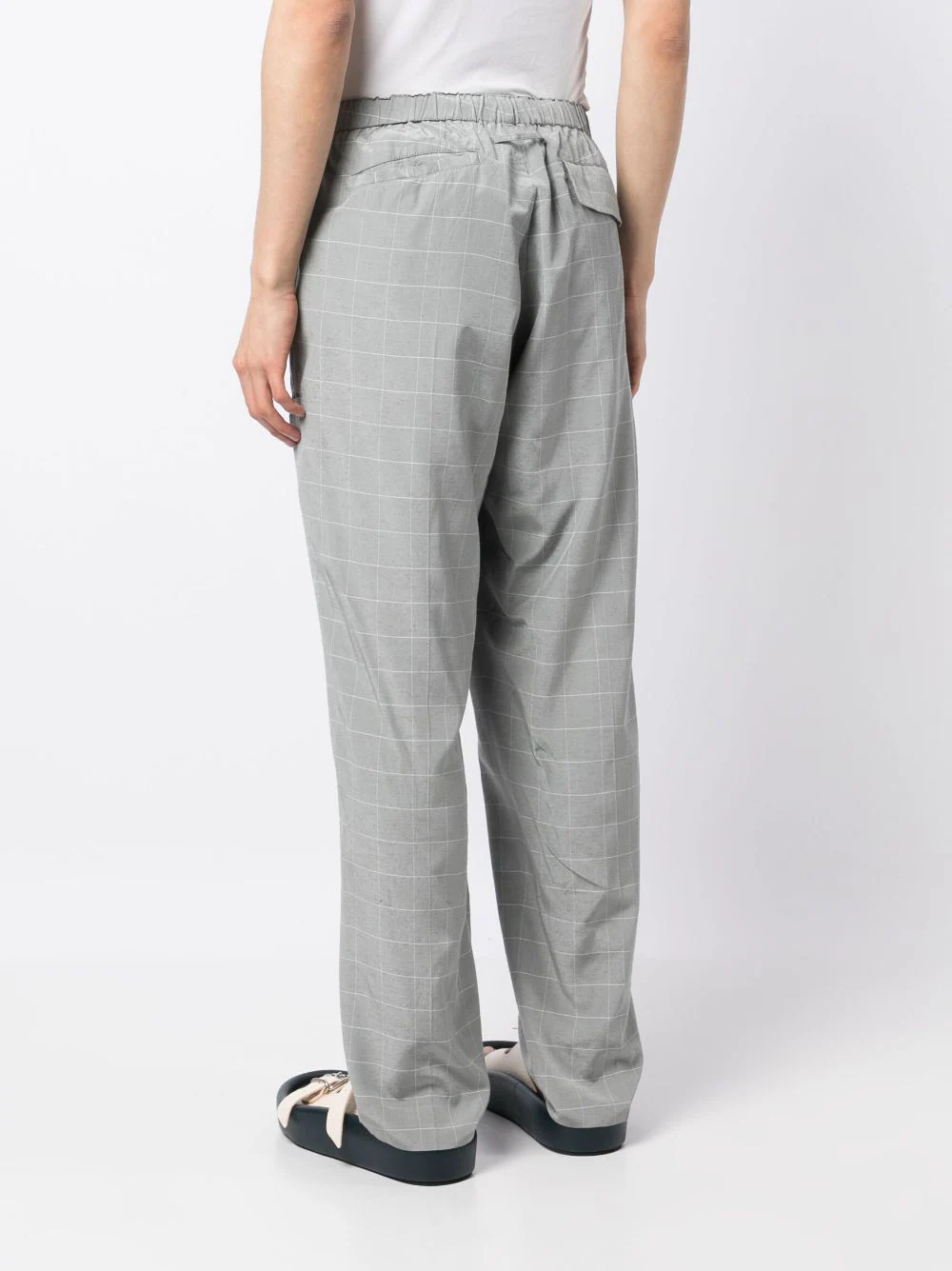 UNDERCOVER MEN DRAWSTRING CHECK PANTS