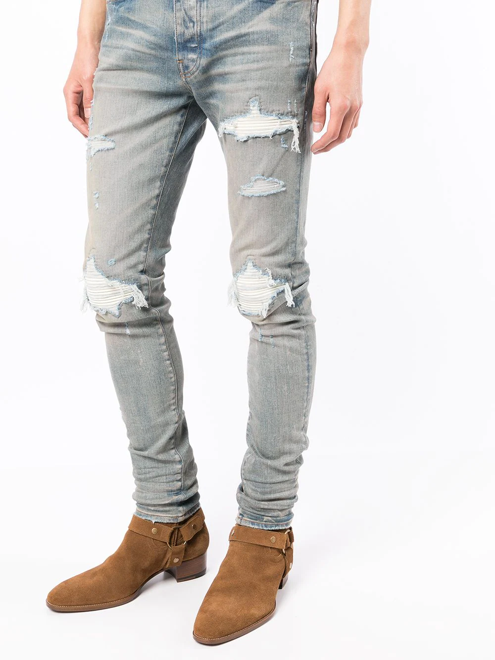 AMIRI Mens MX1 Ultra Suede Denim