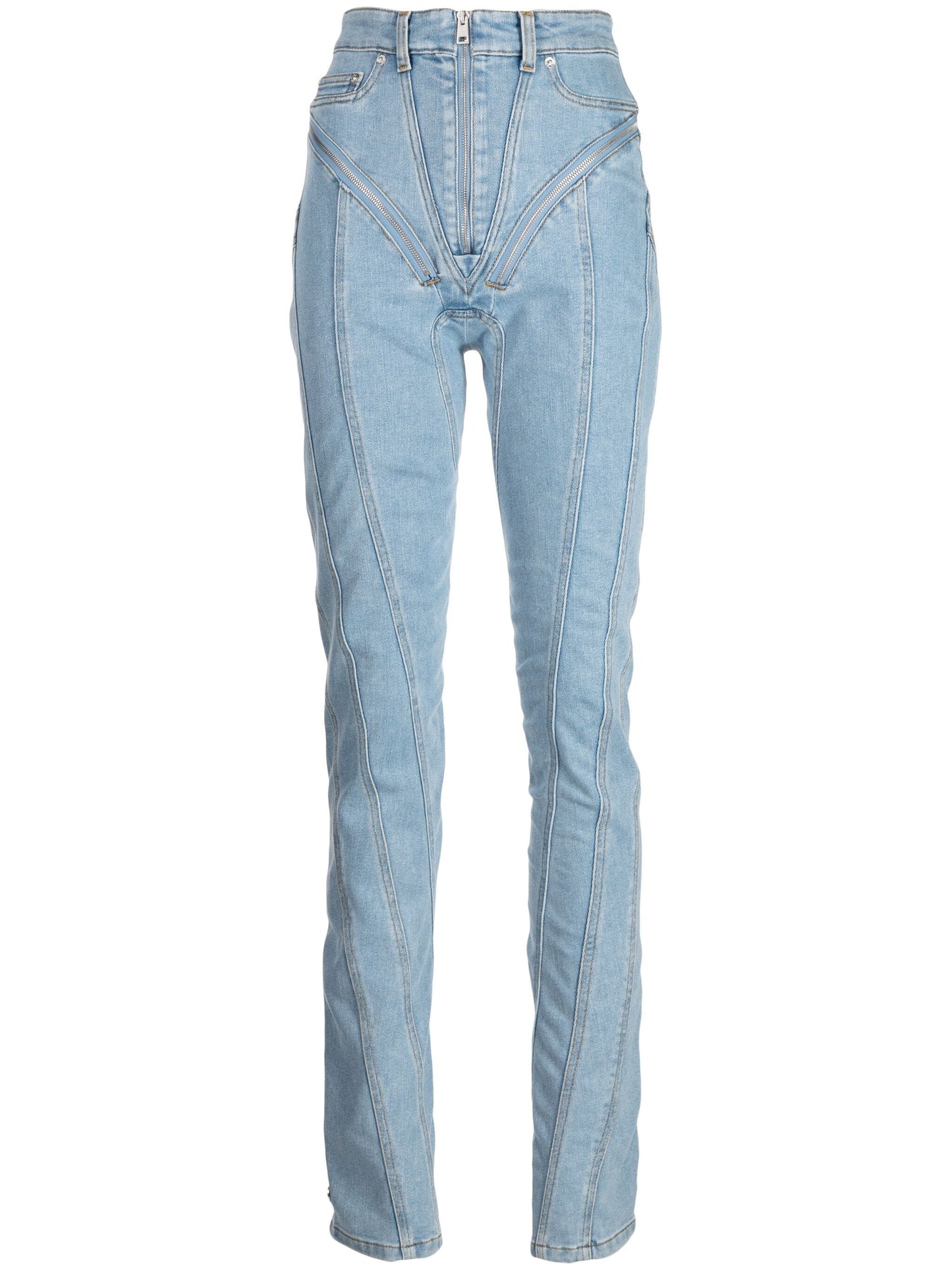 MUGLER Women Denim Stretch Spiral Jeans