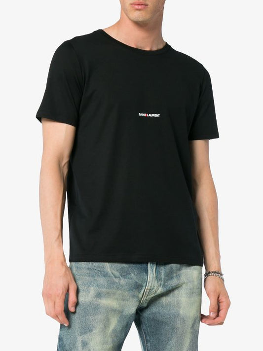 SAINT LAURENT Men Logo Crew Neck T-shirt