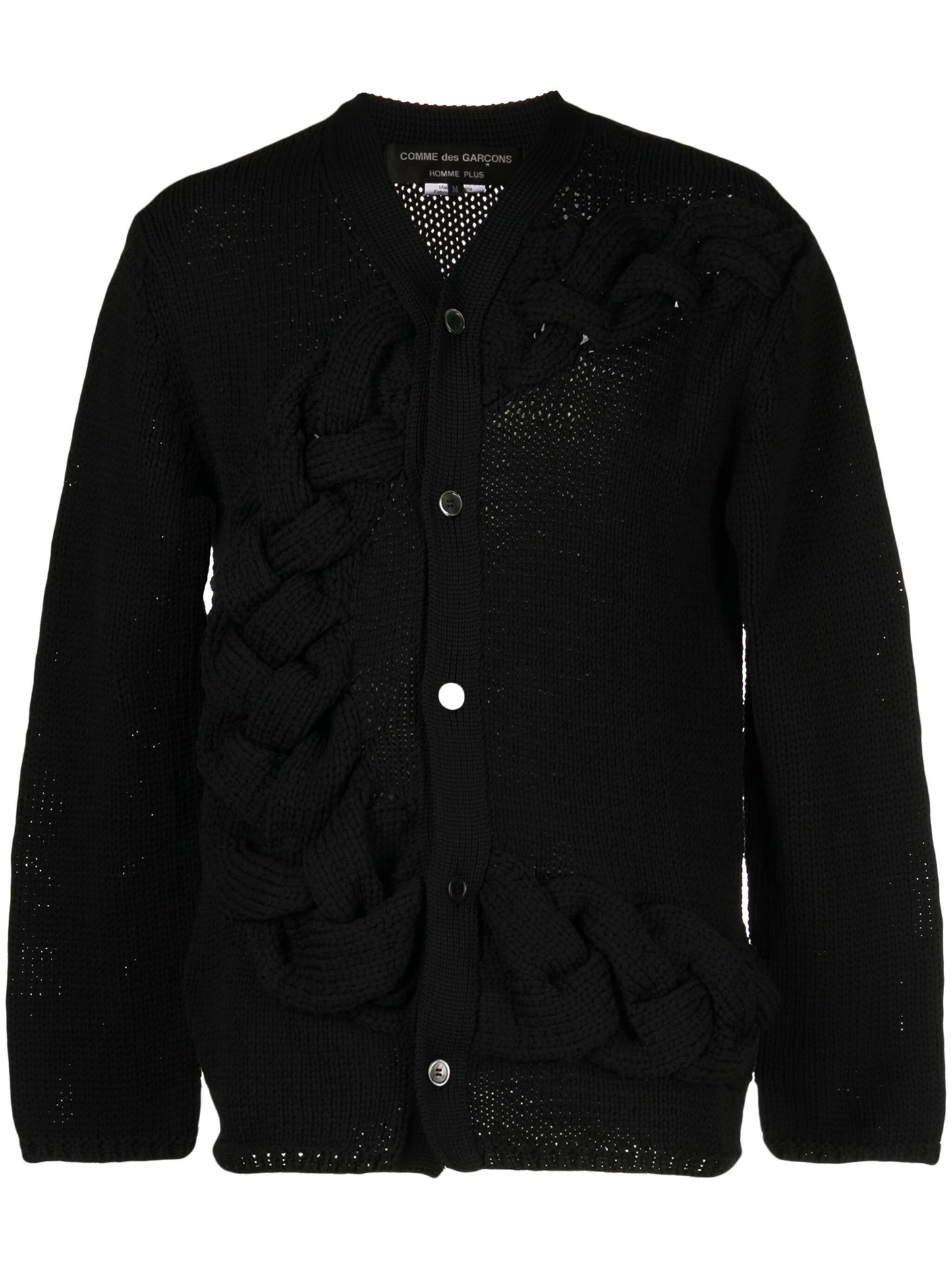 COMME DES GARCONS HOMME PLUS Men Knit-woven Braided Button-up Cardigan