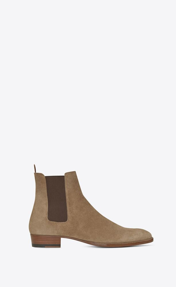 SAINT LAURENT Mens Wyatt Chelsea Suede Boots