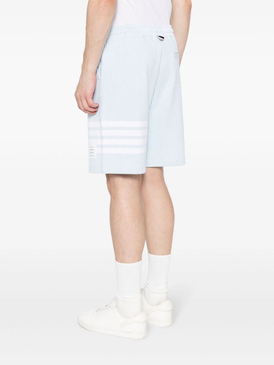 THOM BROWNE Men Seersucker 4 Bar Sweatshorts