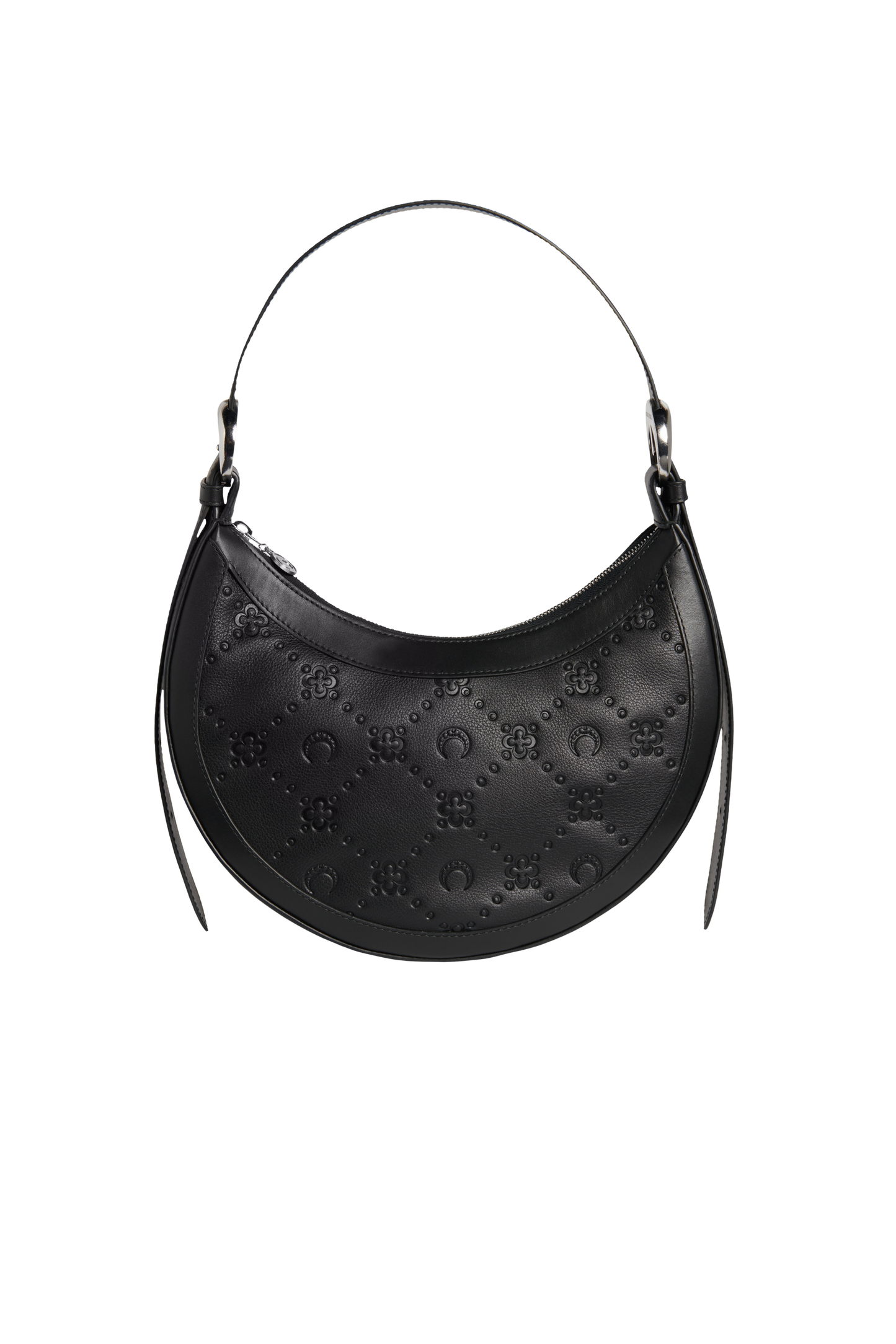 MARINE SERRE Moonogram Embossed Vegetable Tanned Leather Eclips Bag