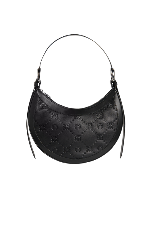 MARINE SERRE Moonogram Embossed Vegetable Tanned Leather Eclips Bag