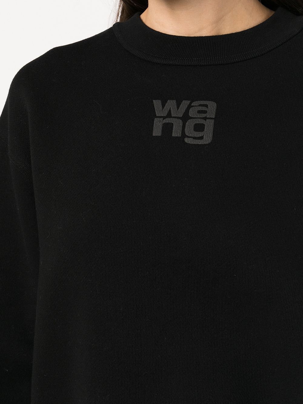 T BY ALEXANDER WANG Women Essential Puff Logo Terry Crewneck Sweatshirt