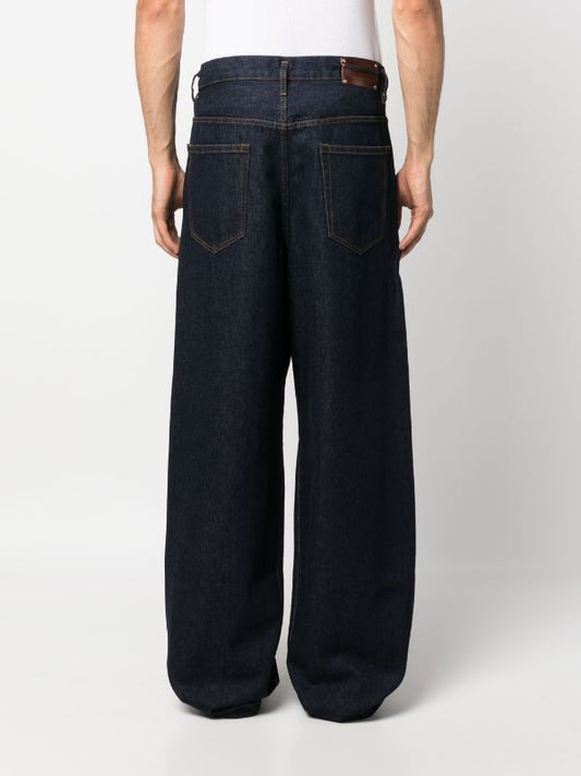 DRIES VAN NOTEN Men Pleated Raw Denim Jeans