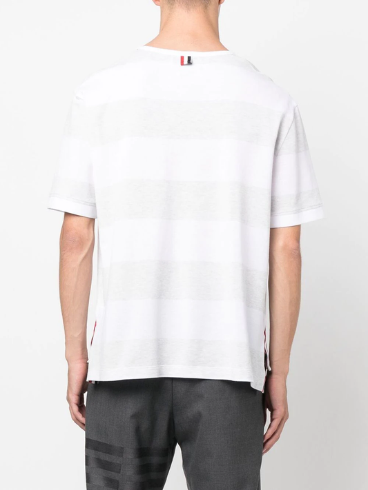 THOM BROWNE Men Striped Pocket SS Rugby Shirt