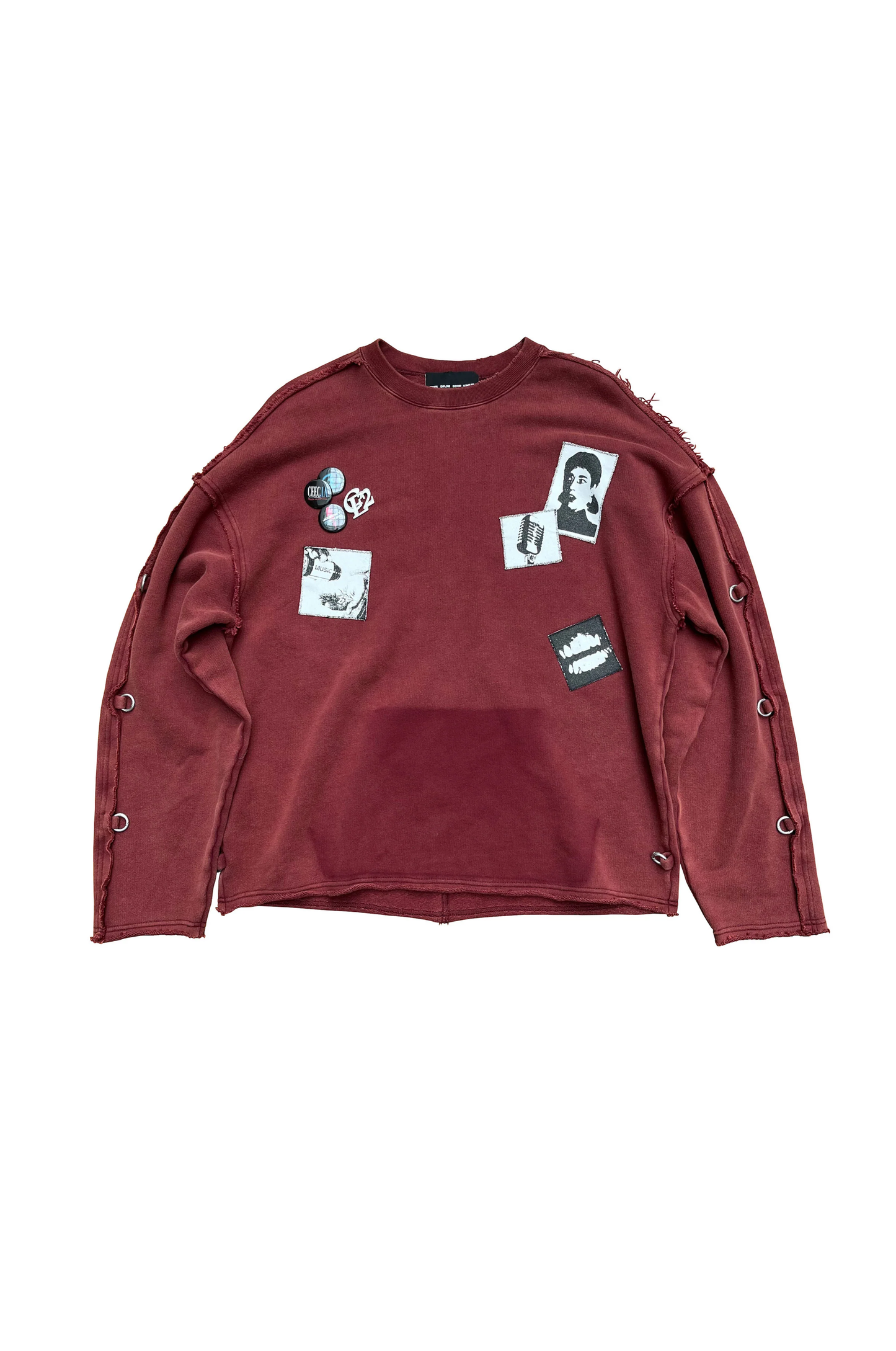 CEEC Grunge Graphic Burn Out Crewneck