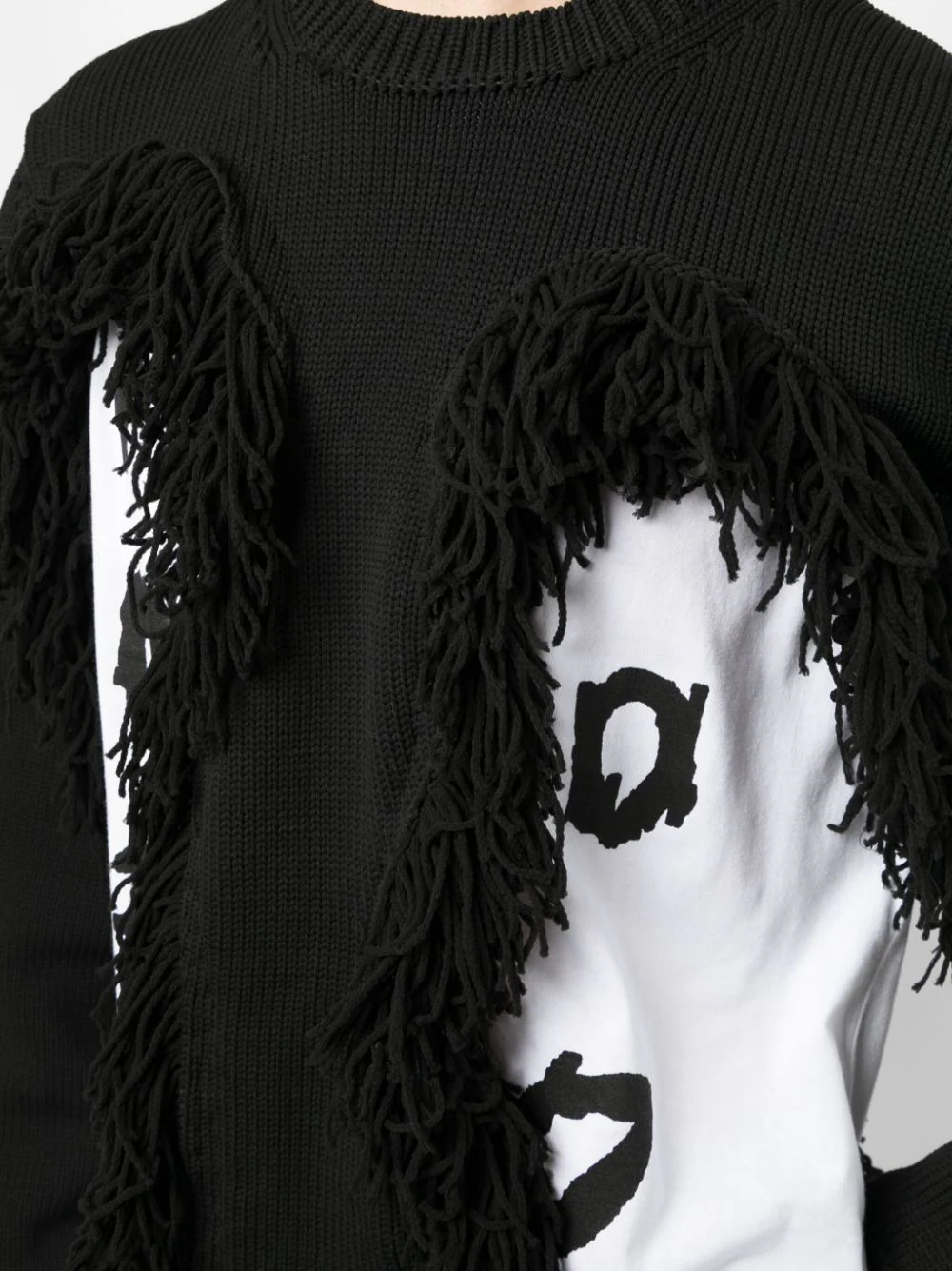 COMME DES GARCONS HOMME PLUS Men Cut Out Fringe Sweater