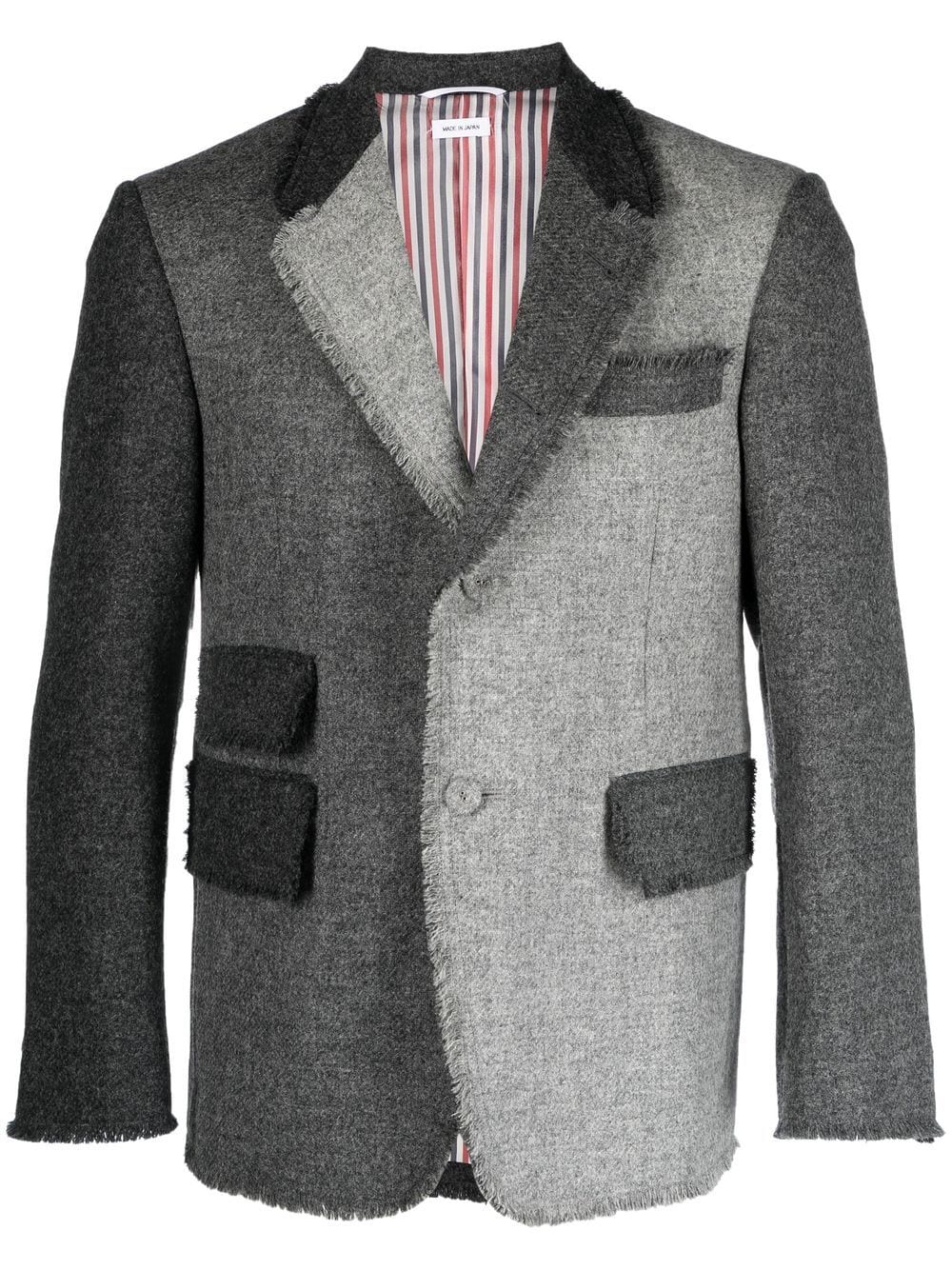 THOM BROWNE Men Single Vent Sport Coat in Shetland w/ Fray Edge