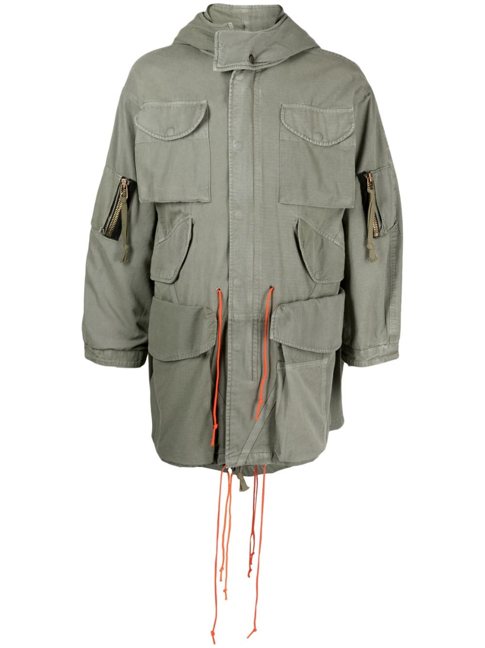 GREG LAUREN Men Mixed Army Fishtail Jacket