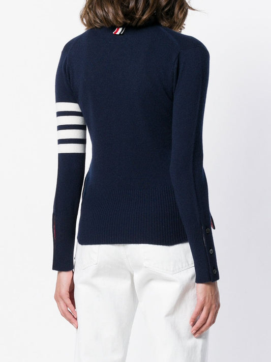 THOM BROWNE Women Classic V-Neck 4 Bar Cardigan