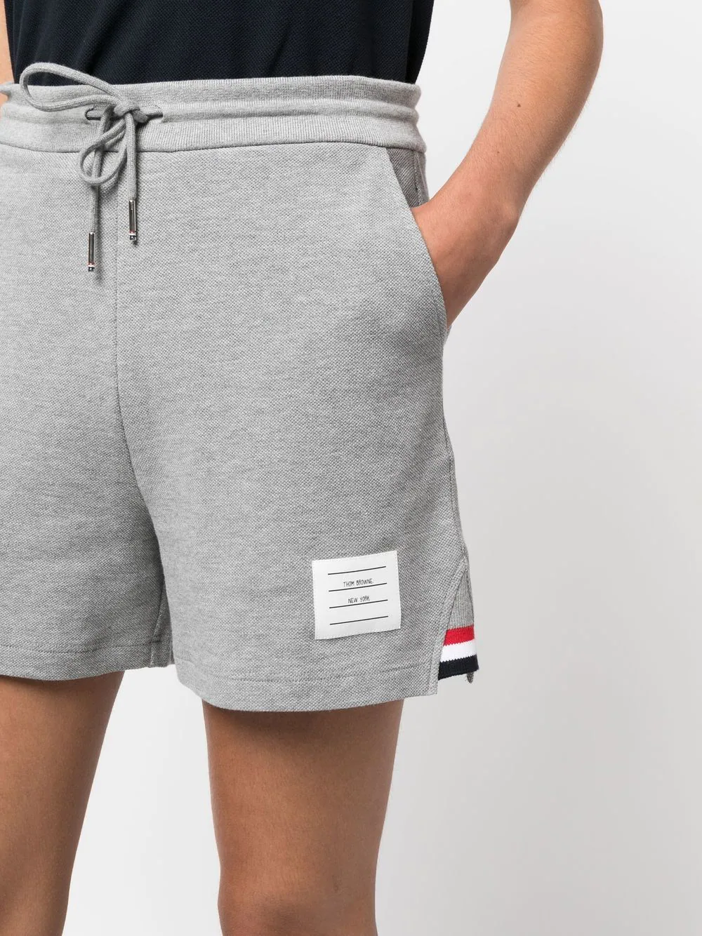 THOM BROWNE Women RWB Stripe Gusset Sweatshorts