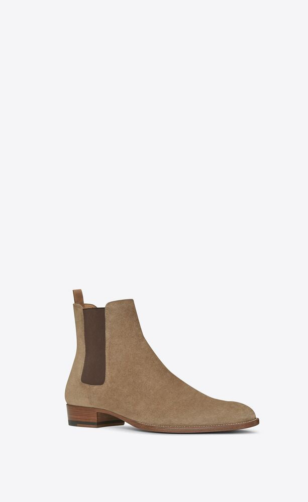 SAINT LAURENT Mens Wyatt Chelsea Suede Boots