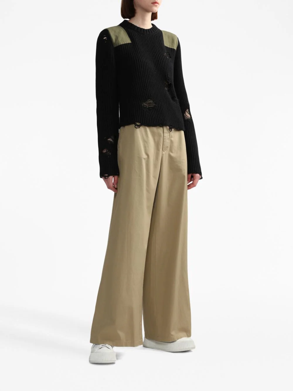 MM6 Women Cotton Wide Leg Pants