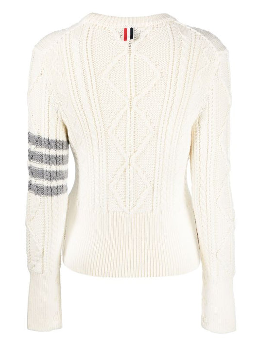 THOM ROWNE Women aran cable classic crew neck pullover