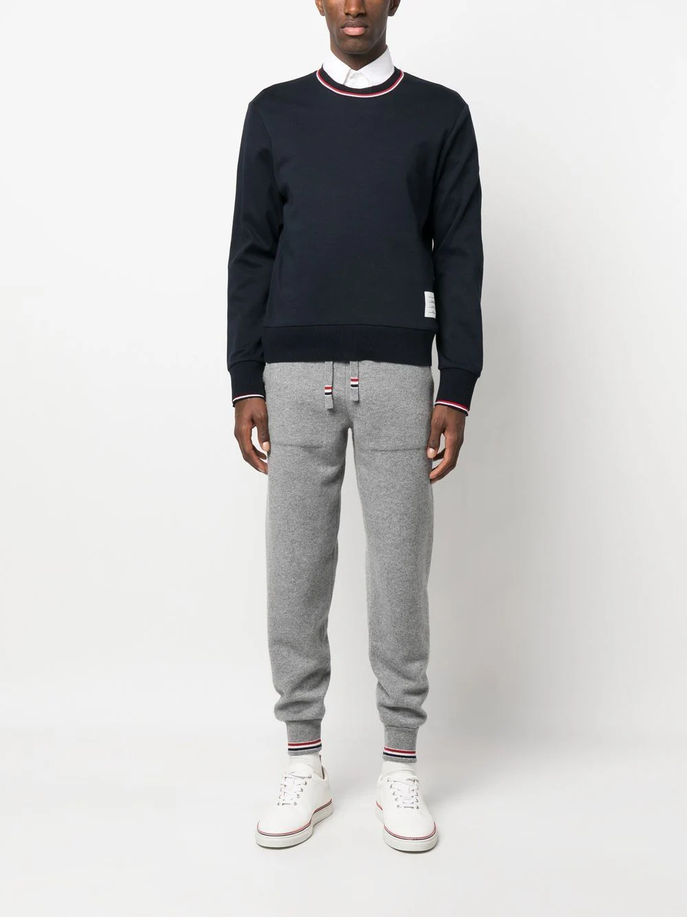 THOM BROWNE Men Cotton Milano Stripe Pullover