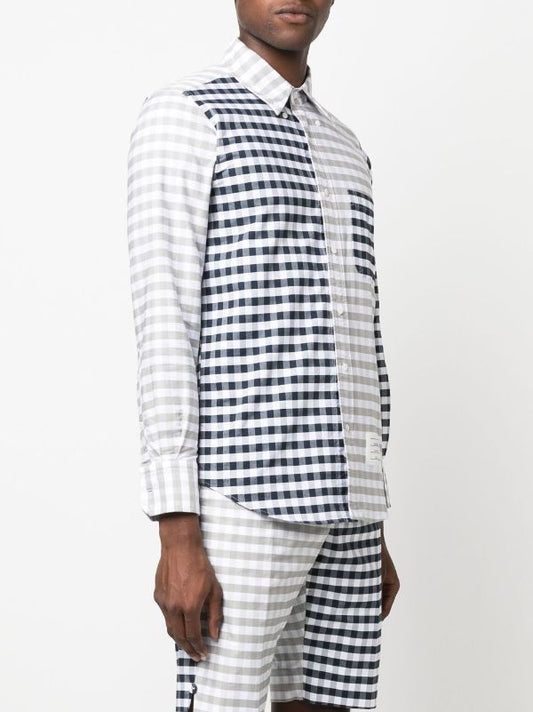 THOM BROWNE Men Funmix Gingham Check Oxford Shirt