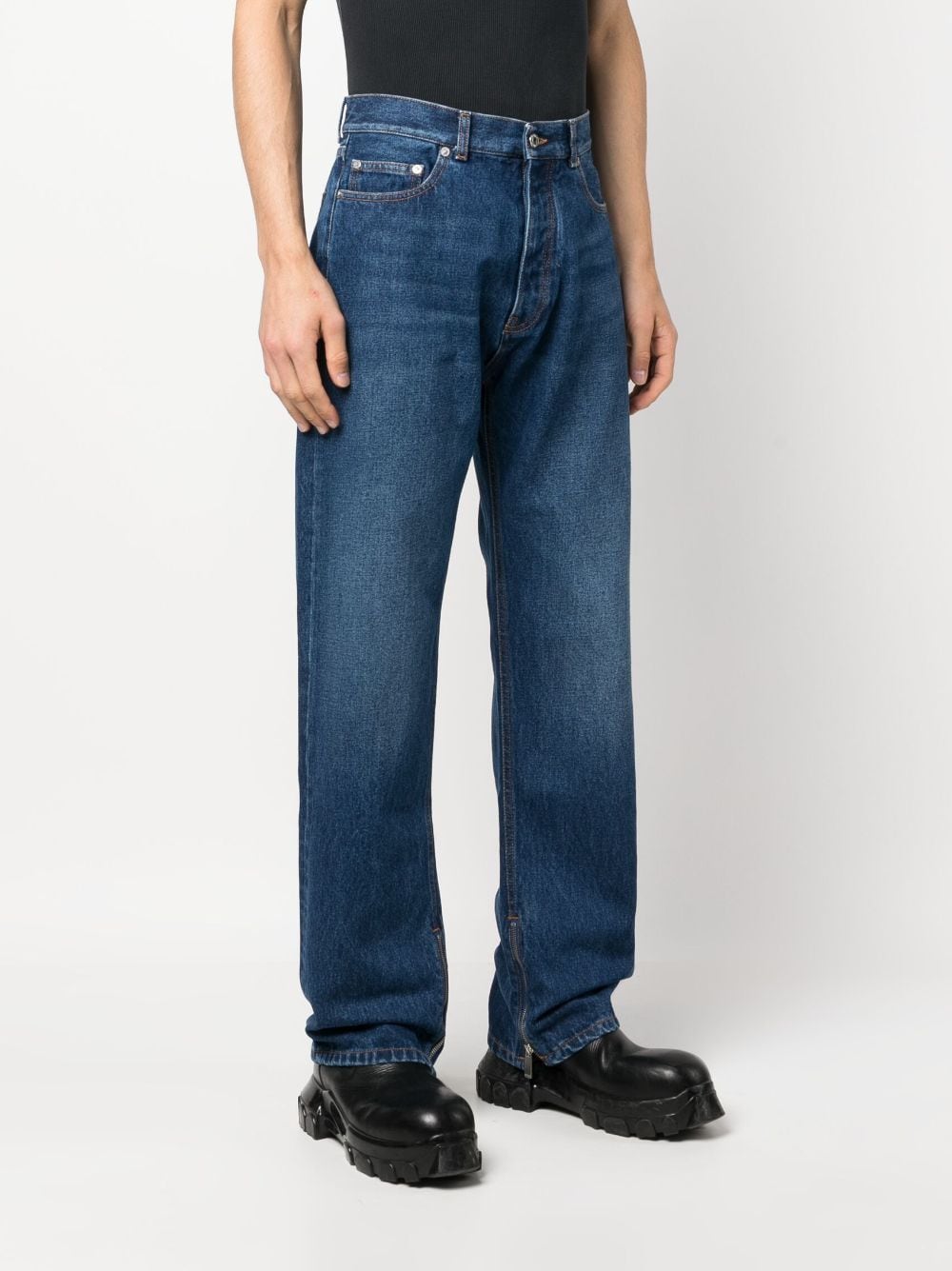 OFF-WHITE Men Arrow Tab Zip Detail Skate Jeans