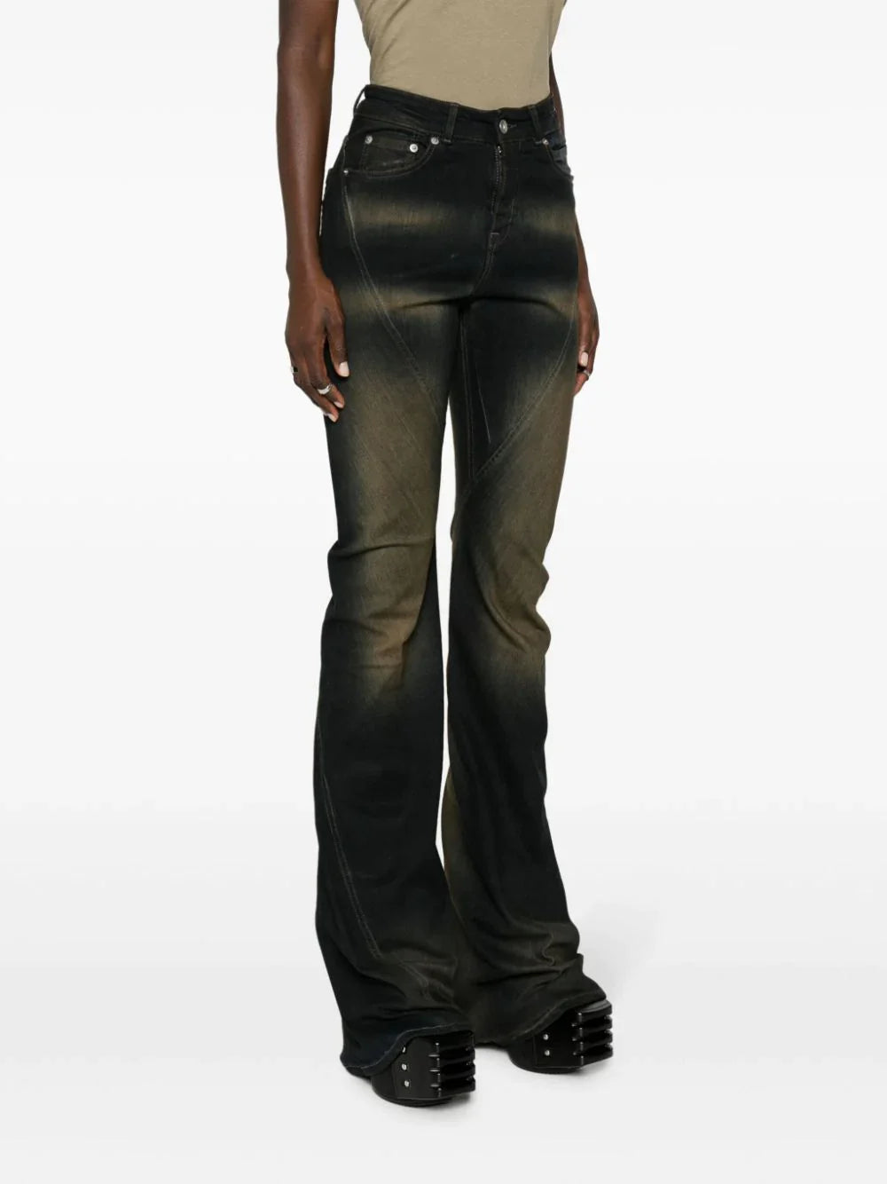 RICK OWENS DRKSHDW Women Bias Bootcut Denim Pants