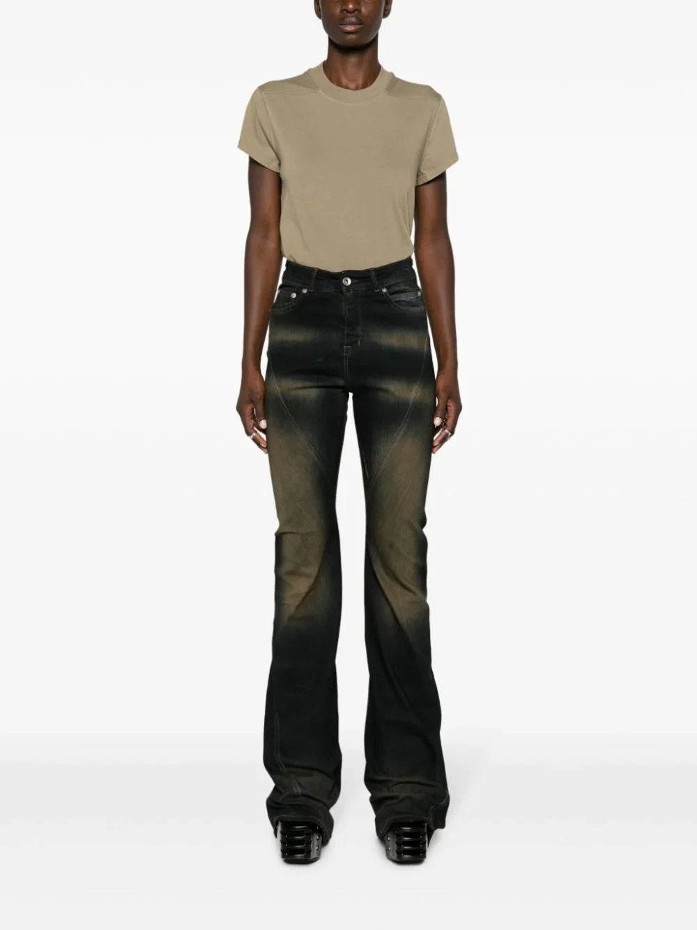 RICK OWENS DRKSHDW Women Bias Bootcut Denim Pants