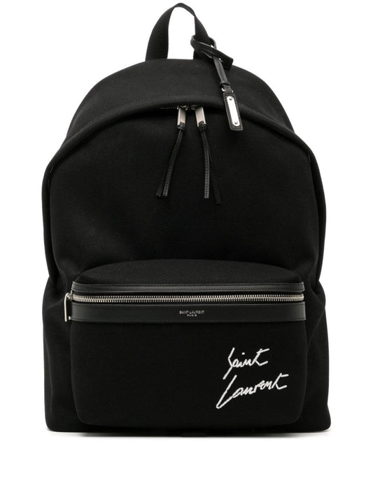 SAINT LAURENT City Backpack With Signature