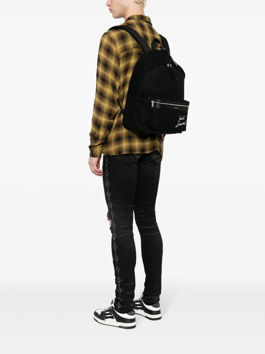 SAINT LAURENT City Backpack With Signature