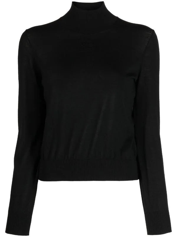 T BY ALEXANDER WANG Women Classic Long Sleeve Turtleneck W/ Embossed Logo