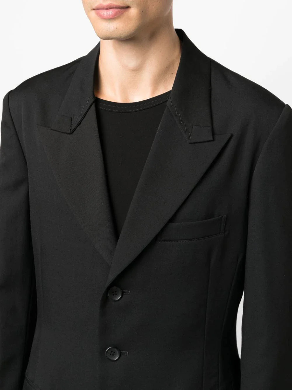 YOHJI YAMAMOTO POUR HOMME Men Fold Over Peak Lapel Jacket