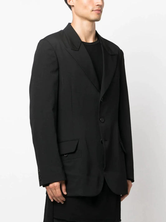 YOHJI YAMAMOTO POUR HOMME Men Fold Over Peak Lapel Jacket