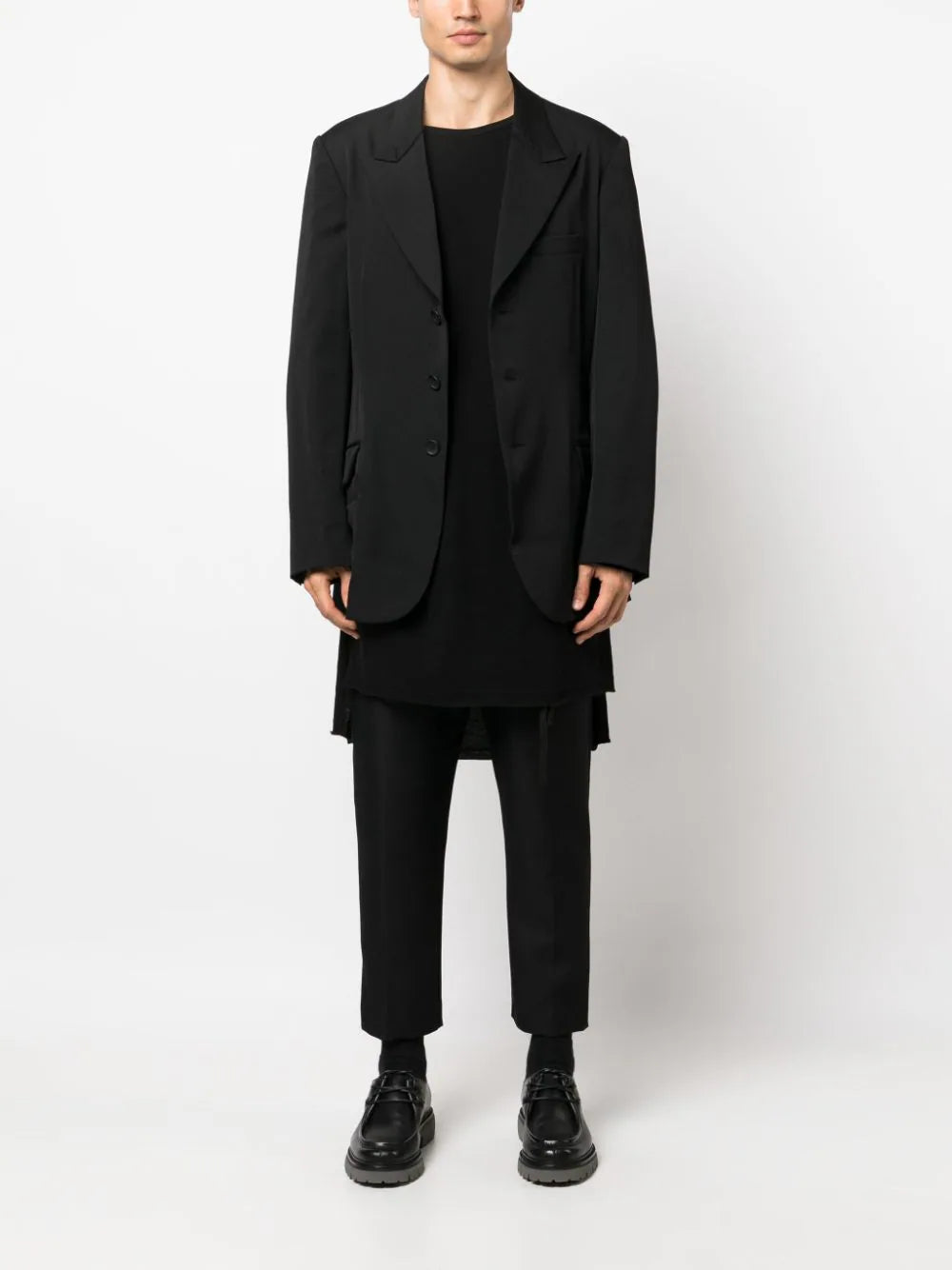 YOHJI YAMAMOTO POUR HOMME Men Fold Over Peak Lapel Jacket