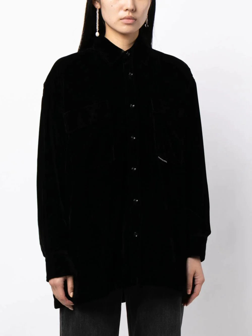 ALEXANDER WANG Women Button Down Plush Velvet Shirt