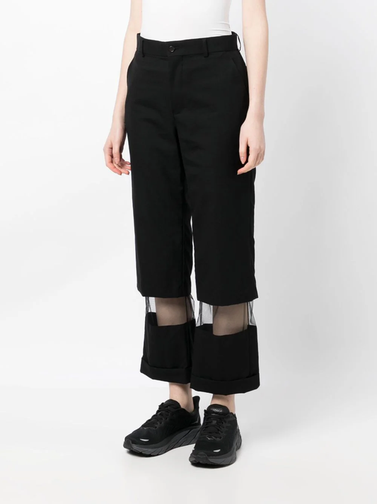 COMME DES GARCONS NOIR WOMEN Mesh Panel Trousers