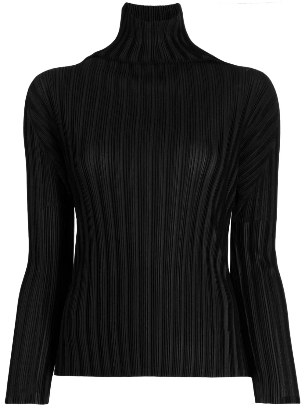 PLEASTS PLEASE ISSEY MIYAKE Women Rib Pleats Basics Turtle Neck Shirt